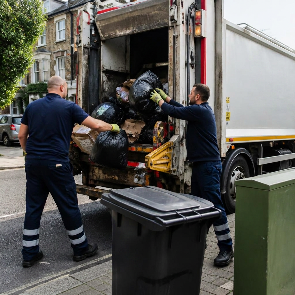 Commercial waste collection outside a London restaurant